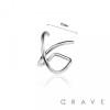 CRISS CROSS FAKE HOOP NOSE RING CROSS OVER NOSE LIP RING 316L SURGICAL STEEL